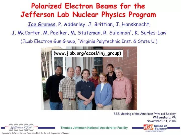 polarized electron beams for the jefferson lab nuclear physics program