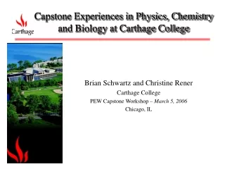 Capstone Experiences in Physics, Chemistry and Biology at Carthage College