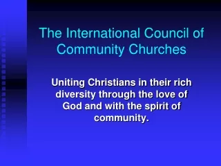 The International Council of Community Churches