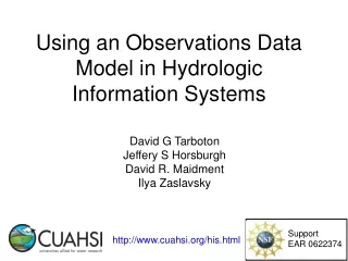 Using an Observations Data Model in Hydrologic Information Systems