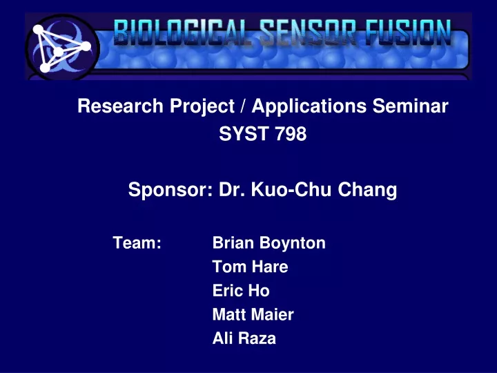research project applications seminar syst