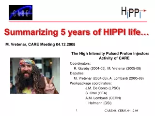 Summarizing 5 years of HIPPI life…