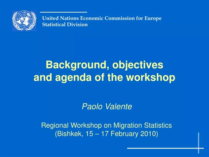 background objectives and agenda of the workshop