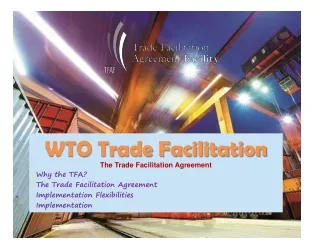 WTO Trade  Facilitation The Trade Facilitation Agreement Why the TFA?