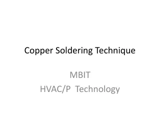 Copper Soldering Technique