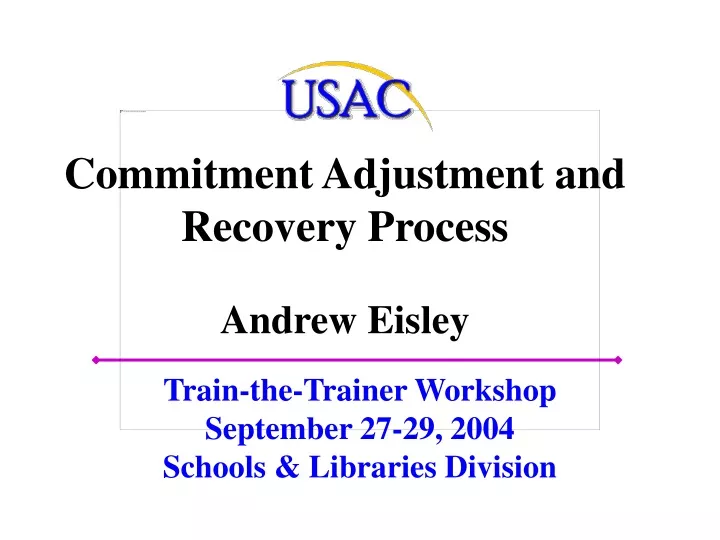 commitment adjustment and recovery process andrew eisley