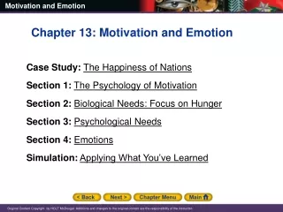 Chapter 13: Motivation and Emotion Case Study: The Happiness of Nations