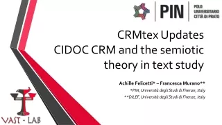 CRMtex  Updates CIDOC CRM and the semiotic theory in text study