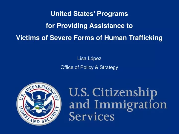 united states programs for providing assistance