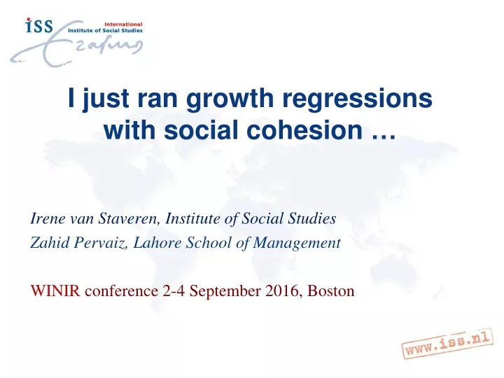 i just ran growth regressions with social cohesion