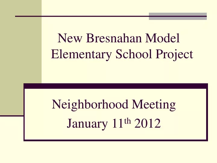 new bresnahan model elementary school project
