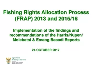 Fishing  Rights Allocation Process (FRAP)  2013 and 2015/16