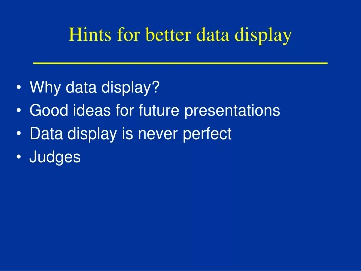 hints for better data display