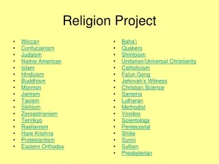 Religion Project