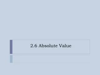2.6 Absolute Value