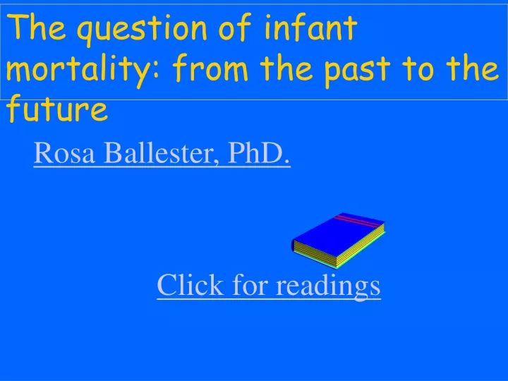 the question of infant mortality from the past