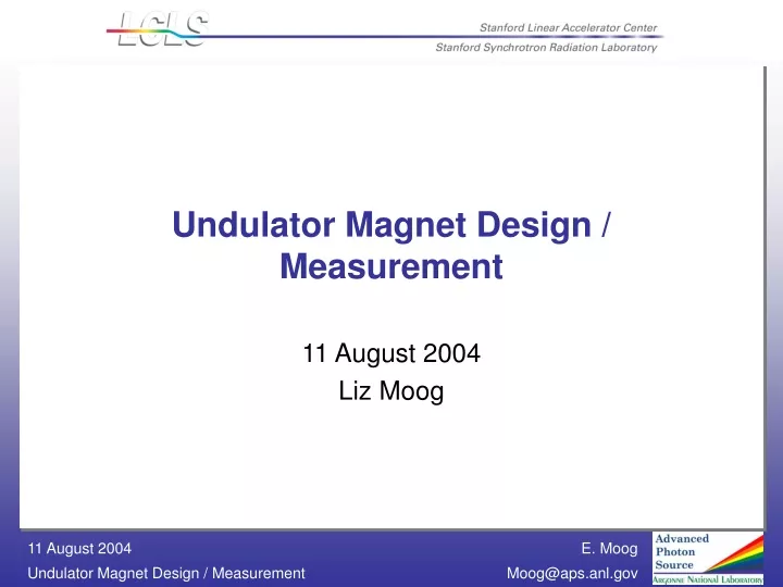undulator magnet design measurement