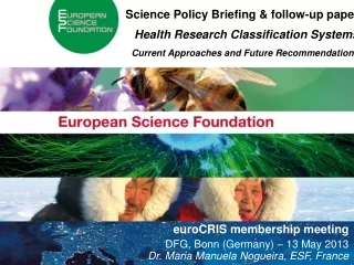 Science Policy Briefing &amp; follow-up paper  Health Research Classification Systems