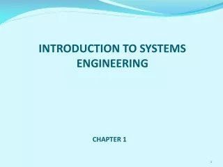 INTRODUCTION TO SYSTEMS ENGINEERING