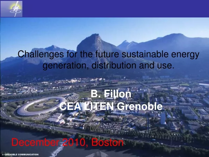 challenges for the future sustainable energy