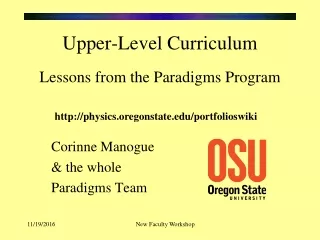 Upper-Level Curriculum Lessons from the Paradigms Program