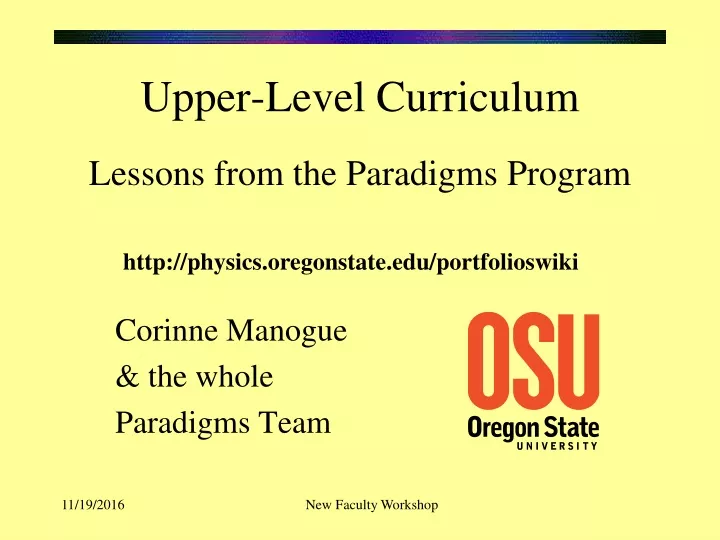 upper level curriculum lessons from the paradigms program