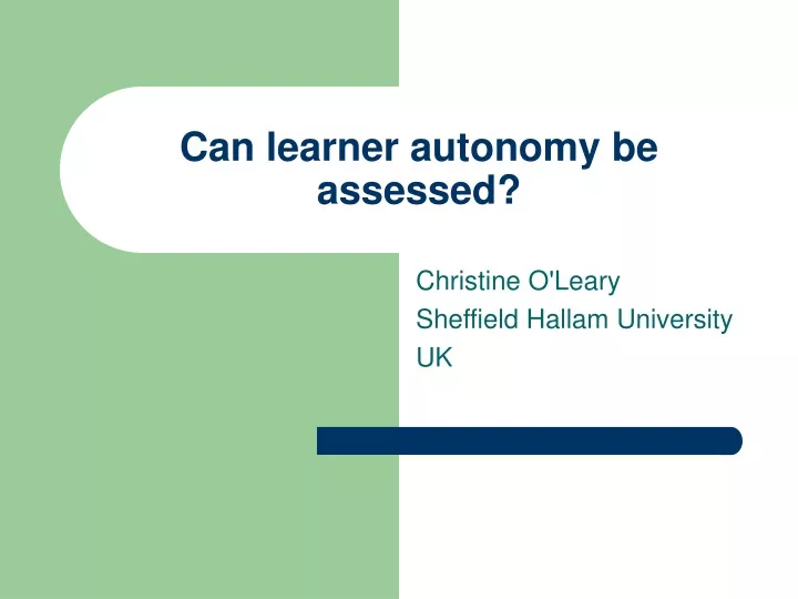 can learner autonomy be assessed
