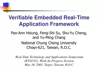 Verifiable Embedded Real-Time Application Framework