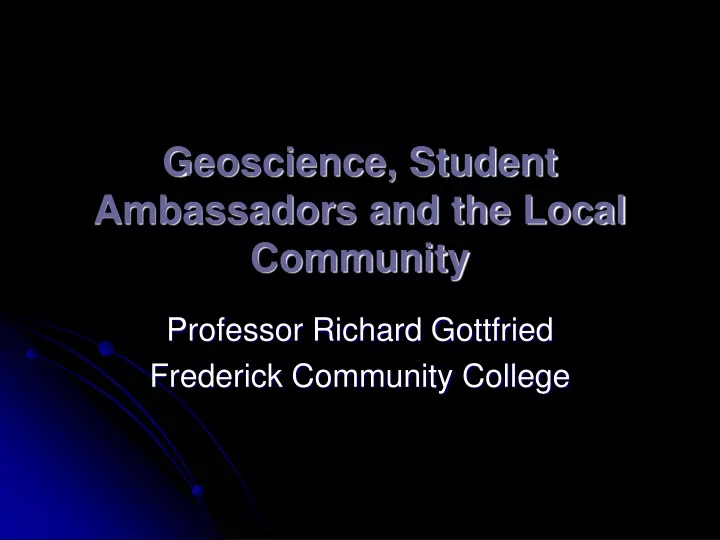 geoscience student ambassadors and the local community