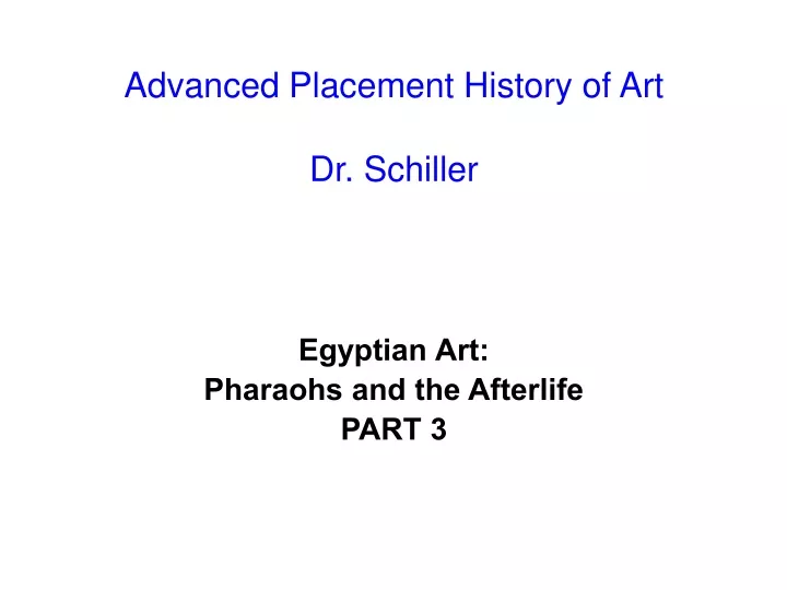 advanced placement history of art dr schiller