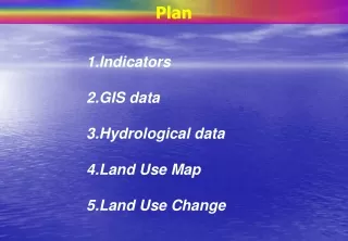 Indicators GIS data Hydrological data Land Use Map Land Use Change
