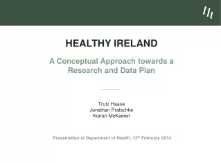 Healthy Ireland A Conceptual Approach towards a  Research and Data Plan