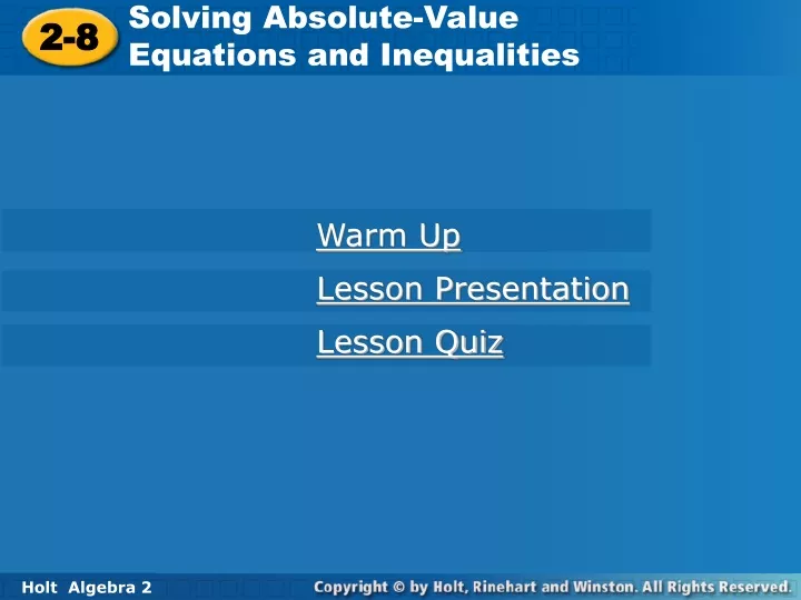 solving absolute value equations and inequalities