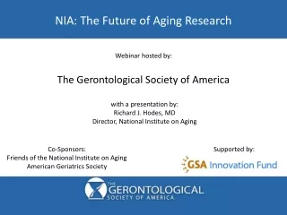 NIA: The Future of Aging Research