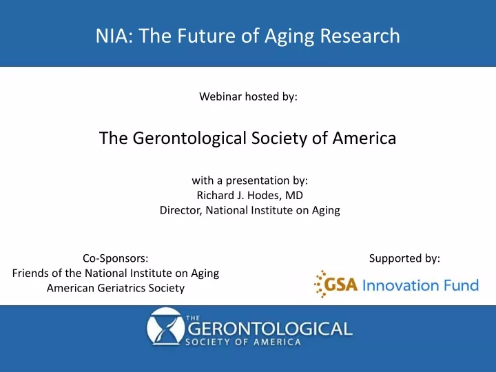 nia the future of aging research