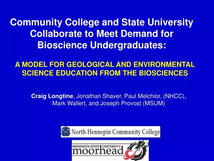 community college and state university collaborate to meet demand for bioscience undergraduates
