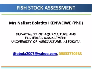 FISH STOCK ASSESSMENT
