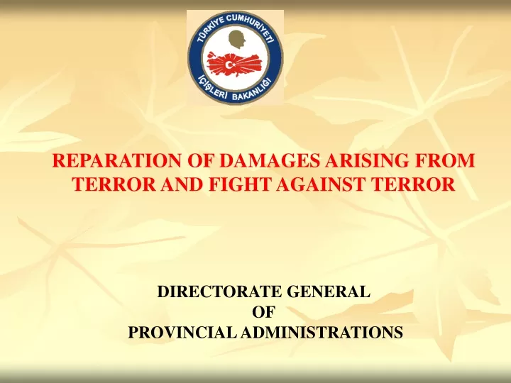reparation of damages arising from terror