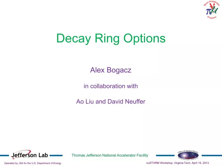 decay ring options