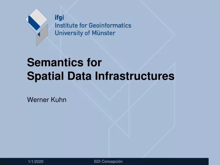 semantics for spatial data infrastructures