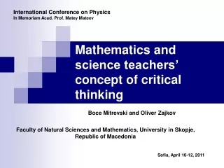 Mathematics and science teachers’ concept of critical thinking