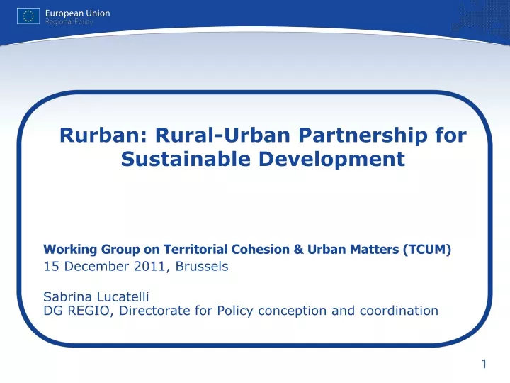 rurban rural urban partnership for sustainable development