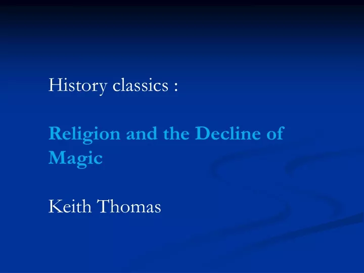 history classics religion and the decline
