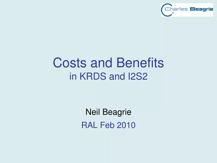costs and benefits in krds and i2s2