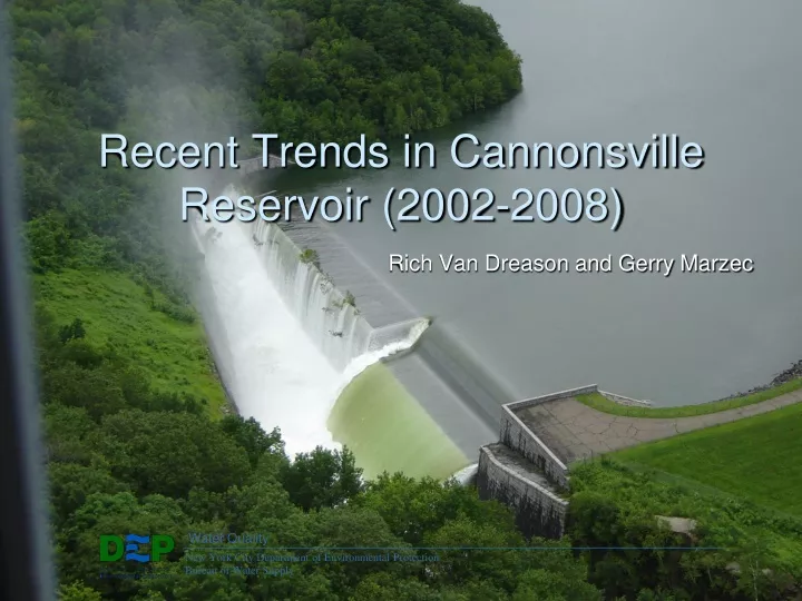 recent trends in cannonsville reservoir 2002 2008