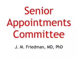 Senior Appointments Committee