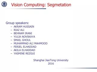 Vision Computing: Segmetation