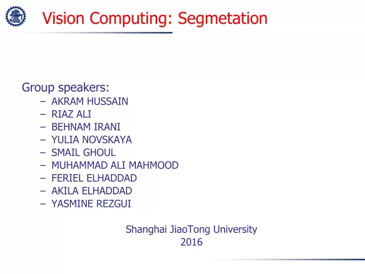 vision computing segmetation
