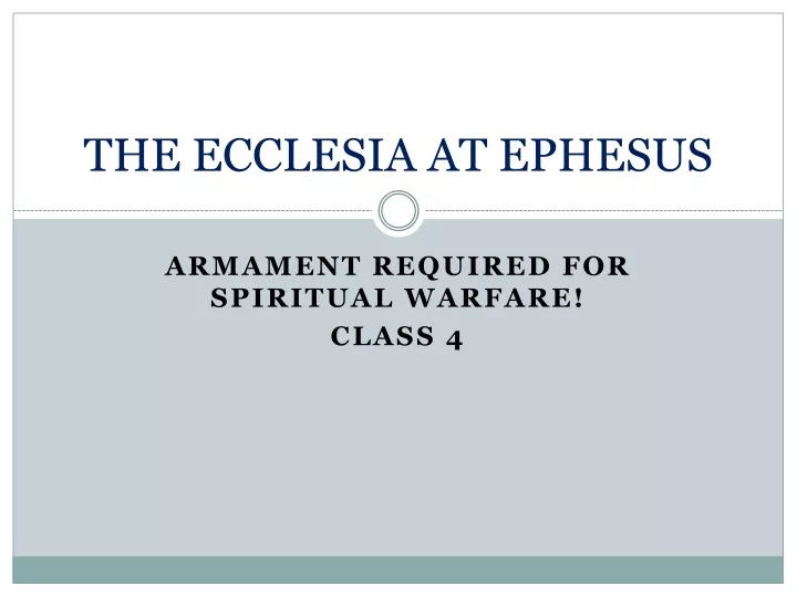 the ecclesia at ephesus