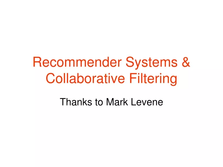 recommender systems collaborative filtering